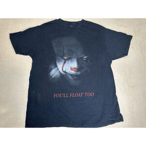 IT Pennywise T-Shirt Men's "You'll Float Too" Graphic Horror Movie Size XL